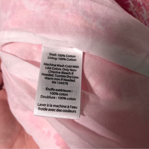 Vineyard Vines Tiny Leaves Swing Beach Dress Pink and White - Picture 10 of 10